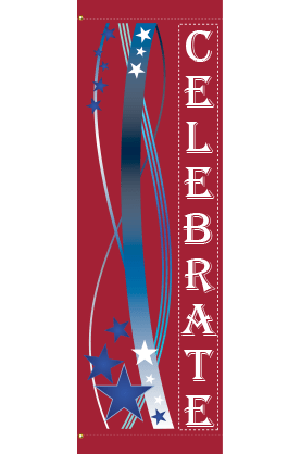 Red Patriotic Ribbon Street Banner