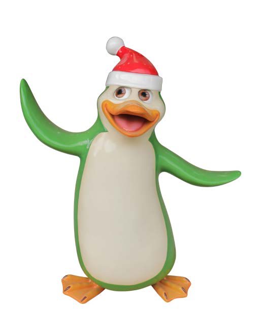 4' Green Richard the Penguin Modeling Fiberglass Holiday Display
