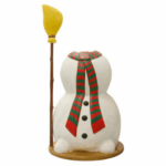 6' Snowman with Broom Photo Op Fiberglass Holiday Display
