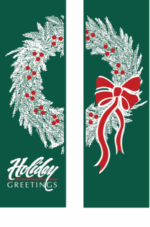 Double Holiday Wreath Greeting Street Banner Set 93673