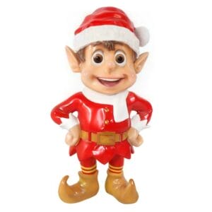 3' Red Standing Santa Elf Fiberglass Holiday Display