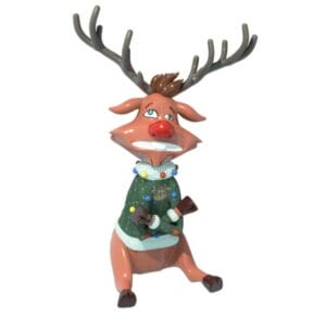 4.5' Freezing Reindeer Fiberglass Display