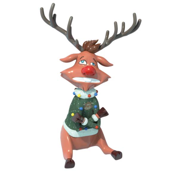 4.5' Freezing Reindeer Fiberglass Display
