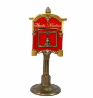 Creative Displays 5.5' Red and Gold Santa Mailbox Fiberglass Holiday Display