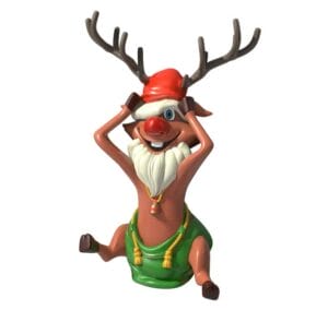 4.5' Santa Reindeer Fiberglass Display