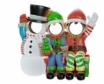 5' Snowman and Friends Photo Op Fiberglass Display