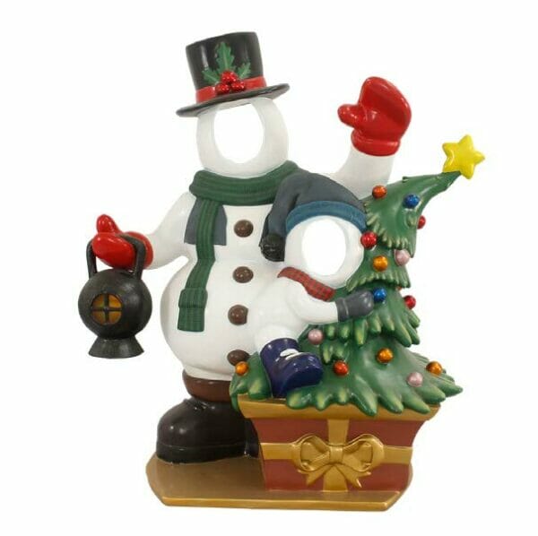6.5' Snowman with Kid Photo Op Fiberglass Display