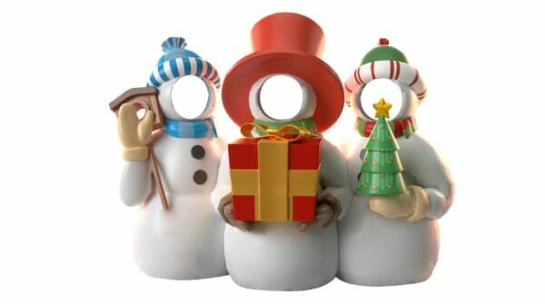 5' The Snowy Fellers Photo Op Fiberglass Display