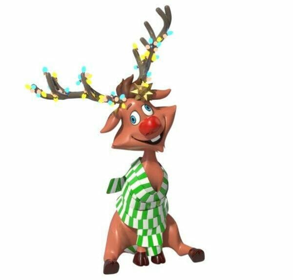 Creative Displays 4.5' Wrapped Reindeer Fiberglass Display