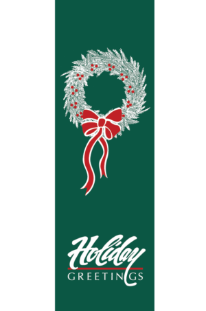 Creative Displays Holiday Greeting Wreath Street Banner 93672