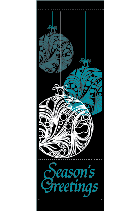 Creative Displays White And Teal Seasonal Ornaments Street Banner