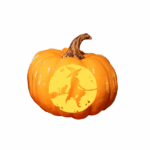 4' Witch Pumpkin Lantern Halloween Fiberglass Display