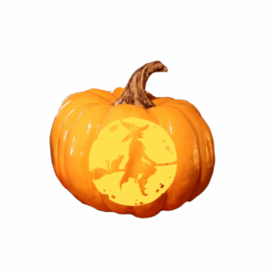 4' Witch Pumpkin Lantern Halloween Fiberglass Display