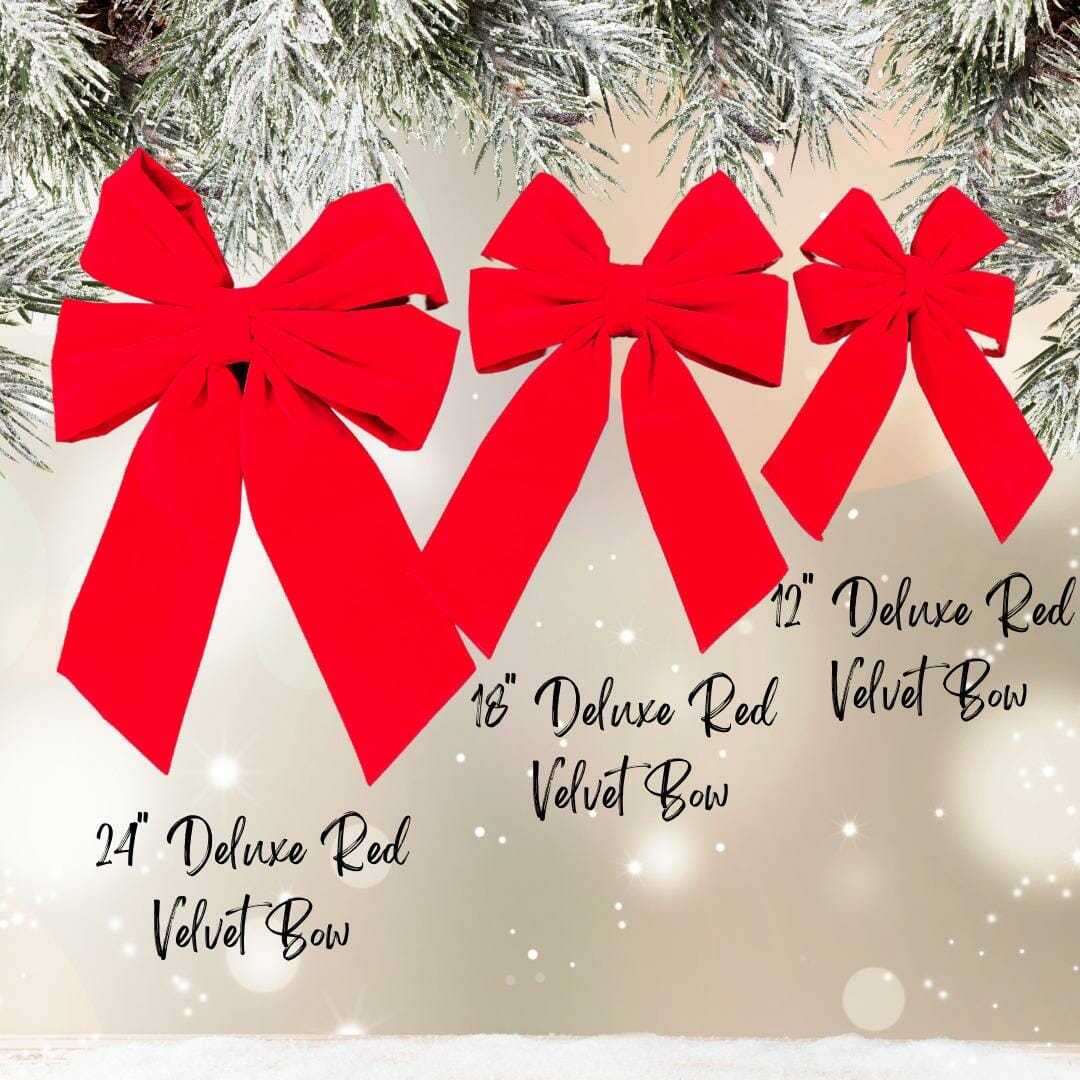 Creative Displays Deluxe Red Velvet with Gold Trim Bows
