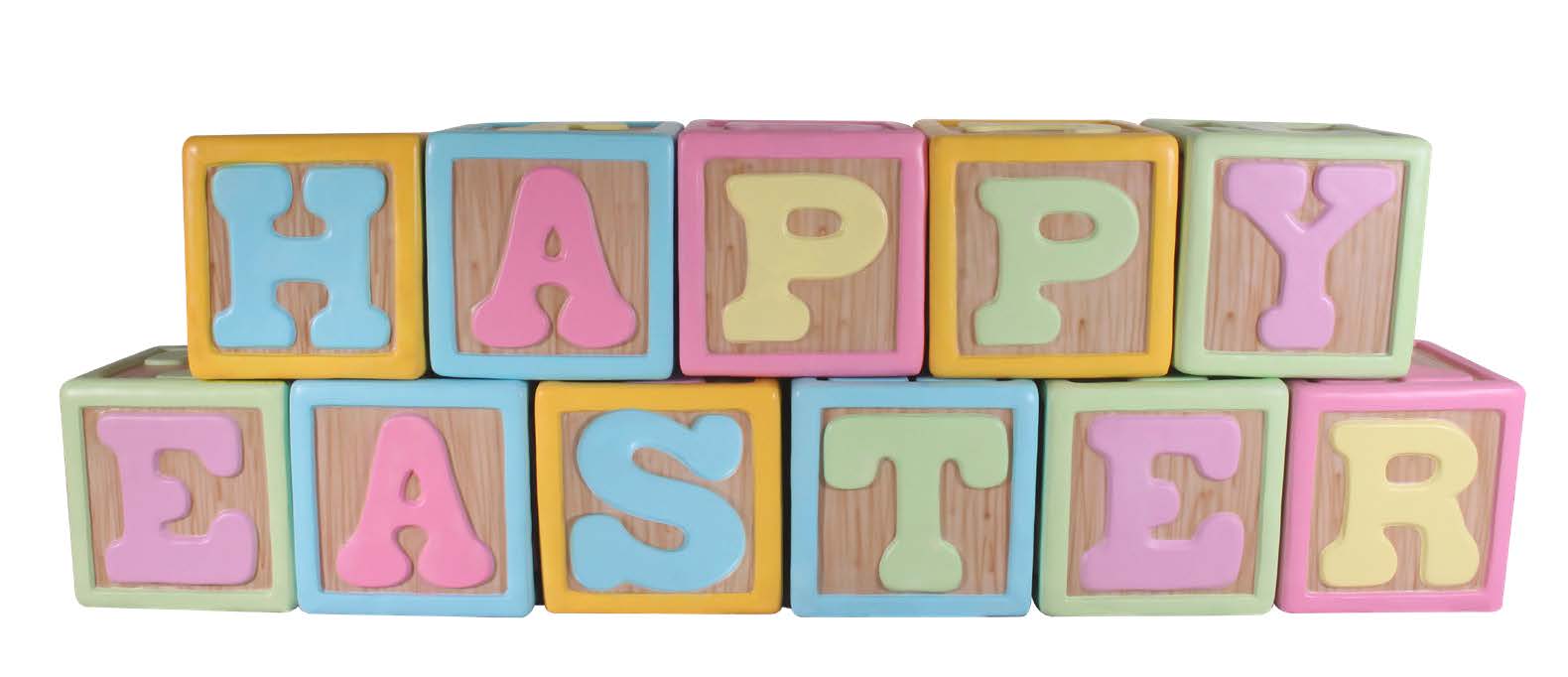 18 Foot Happy Easter Blocks Fiberglass Display