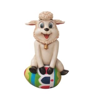 4 Foot Easter Lamb Sitting On Easter Egg Fiberglass Display