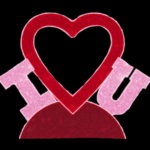 8' I Heart U Photo Op Fabricated Display
