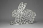 3.5' 2D Sitting Rabbit Fiberglass Light Display