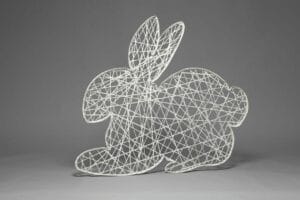 3.5' 2D Sitting Rabbit Fiberglass Light Display