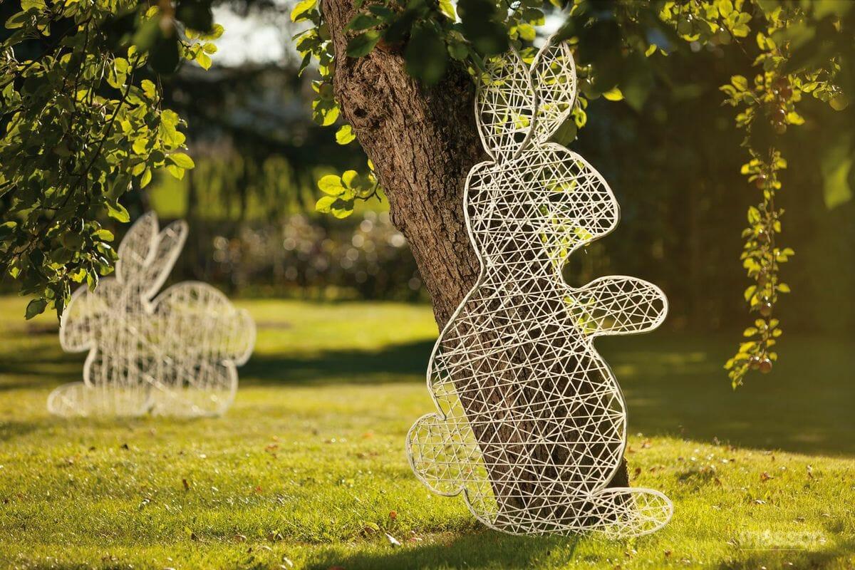 5' 2D Standing Rabbit Fiberglass Light Display