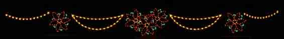 40' Silhouette Poinsettias Skyline Holiday Light Display