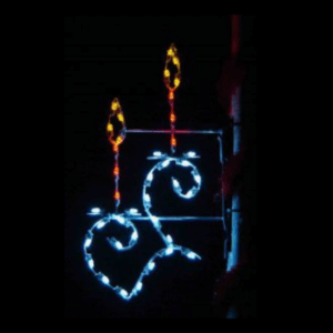 4' Double Candle Pole Mount Holiday Light Display