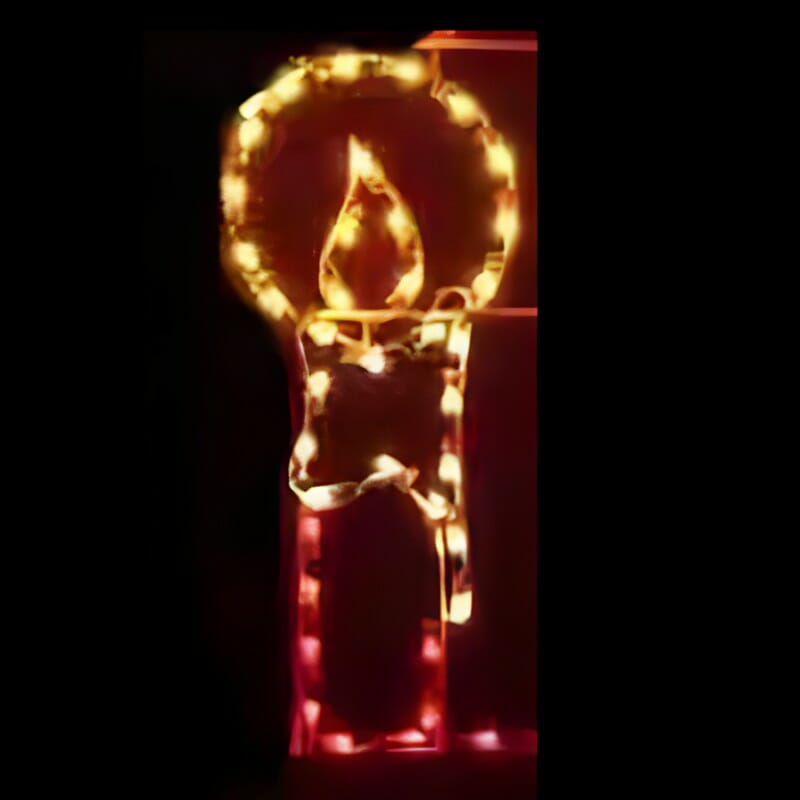 4' Silhouette Candle Pole Mount Holiday Light Display