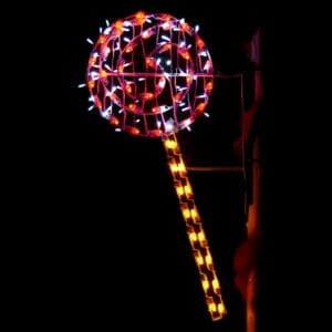 5' Candy Sucker Pole Mount Holiday Light Display