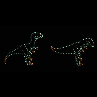 7' Animated Raptor Holiday Light Display