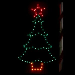 7' Fantasy Christmas Tree Pole Mount Holiday Light Display