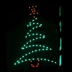 7' Zig Zag Christmas Tree Pole Mount Holiday Light Display