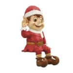 3' Red Santa's Sitting Elf Fiberglass Holiday Display