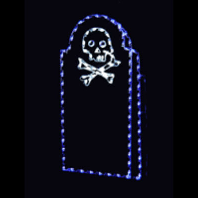 6.5' Skull Tombstone Halloween Light Display