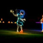 7' Animated Girl Zombie Halloween Light Display