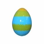4' Blue and Green Easter Egg Fiberglass Display