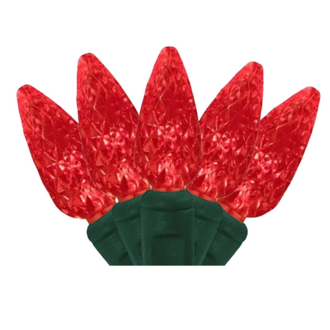 C6 50 LIGHT LED RED CHRISTMAS LIGHTS