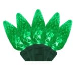 C6 50 Light LED Green Christmas Lights