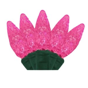 C6 50 LIGHT LED PINK CHRISTMAS LIGHTS