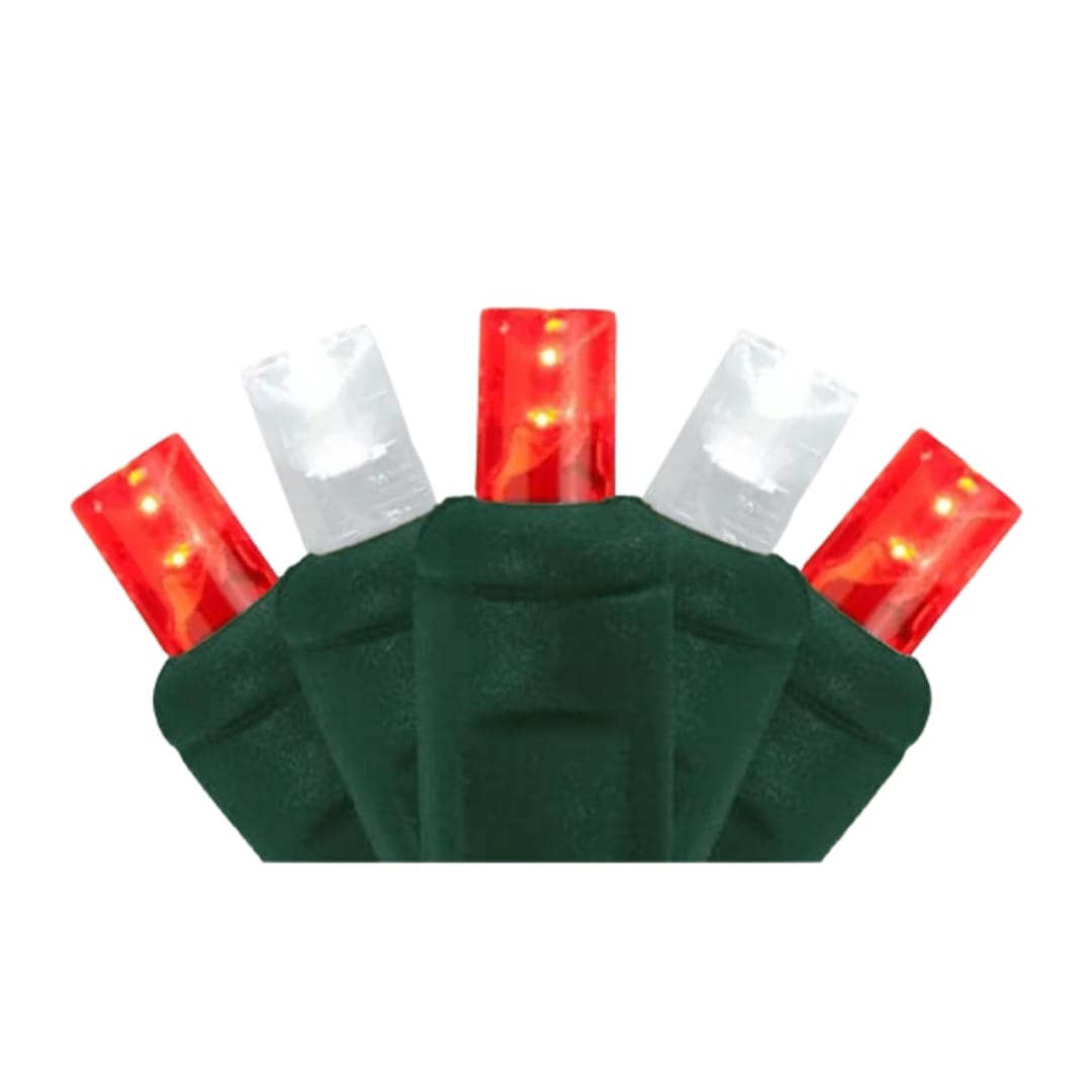 5MM 50 Light LED Red/Pure White Mini Light Strings